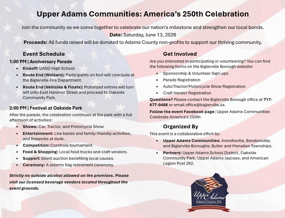 Upper Adams Communities America's 250th Celebration